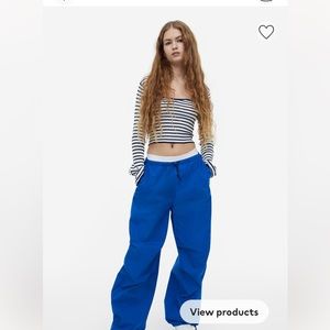 H&M parachute pants in blue size medium